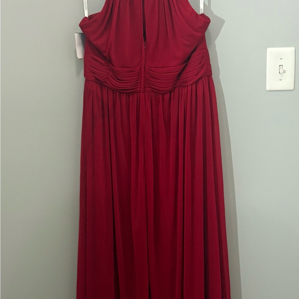 David's Bridal Red Halter Maxi Dress - Picture 3 of 11